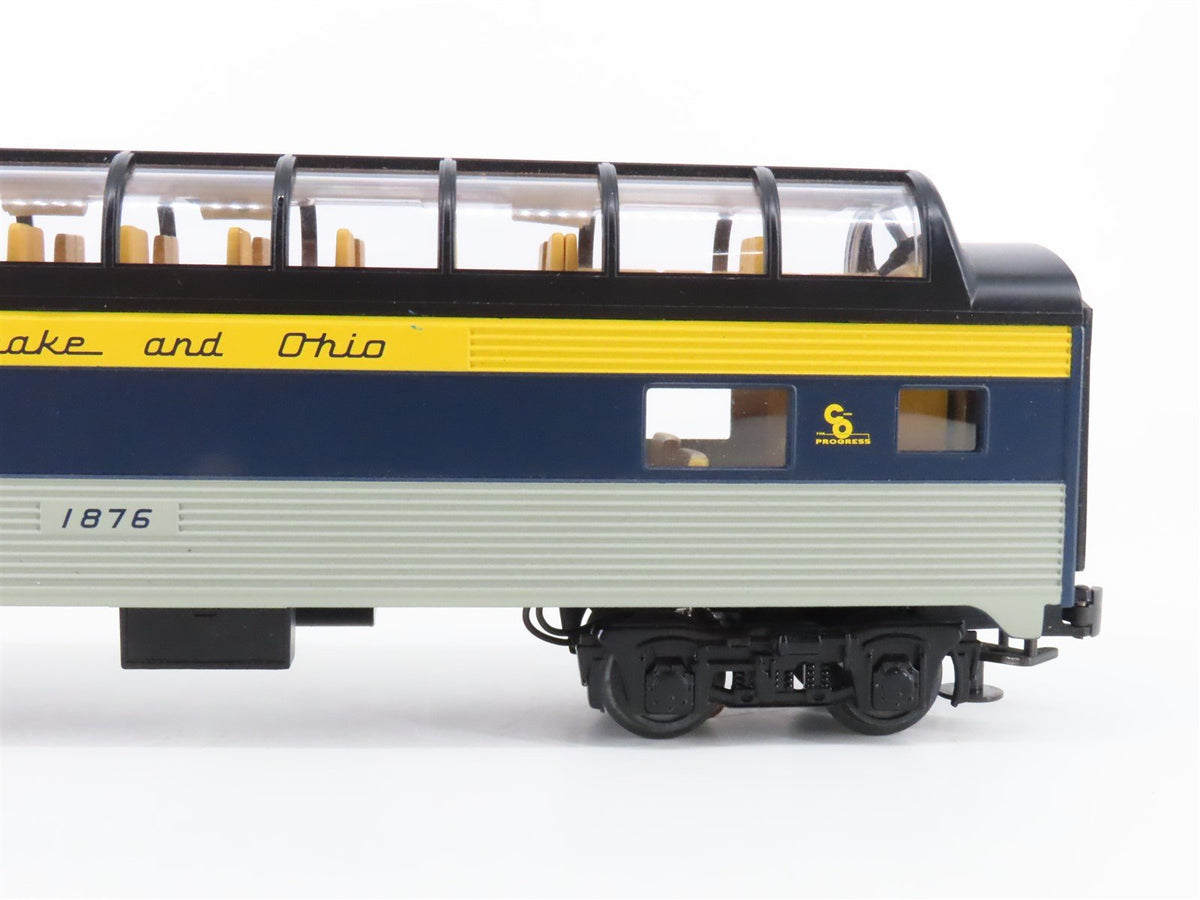 O Gauge 3-Rail MTH C&amp;O Chesapeake &amp; Ohio Railroad Dome Passenger #1876
