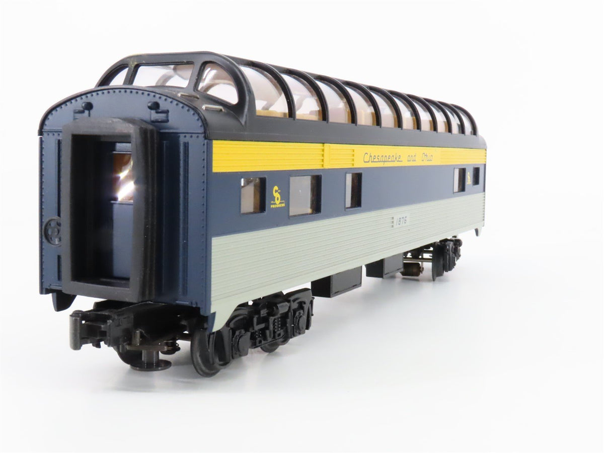 O Gauge 3-Rail MTH C&amp;O Chesapeake &amp; Ohio Railroad Dome Passenger #1876