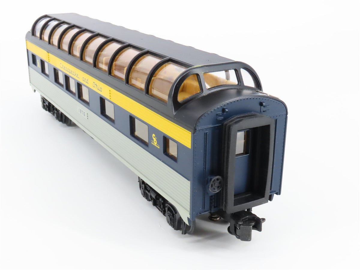 O Gauge 3-Rail MTH C&amp;O Chesapeake &amp; Ohio Railroad Dome Passenger #1876