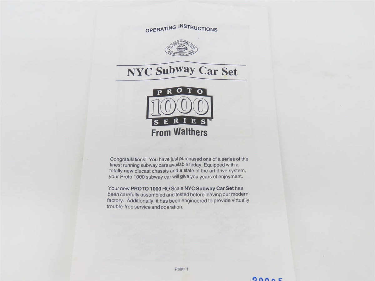HO Proto 1000 920-31015 NYCT New York City R17 Subway Car #6619 UNPOWERED