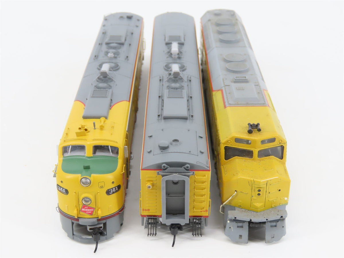LOT of 3 HO Athearn/Proto 2000 MILW Milwaukee Road E8 A/B, F45 Diesel Locos