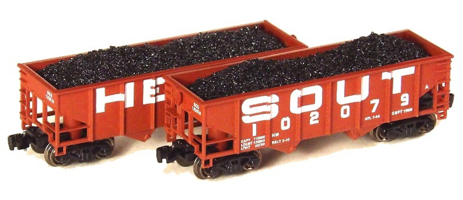Z FULL THROTTLE FT2062 SOU Southern 2-Bay "Articulated 100-Ton" Hoppers Set #1