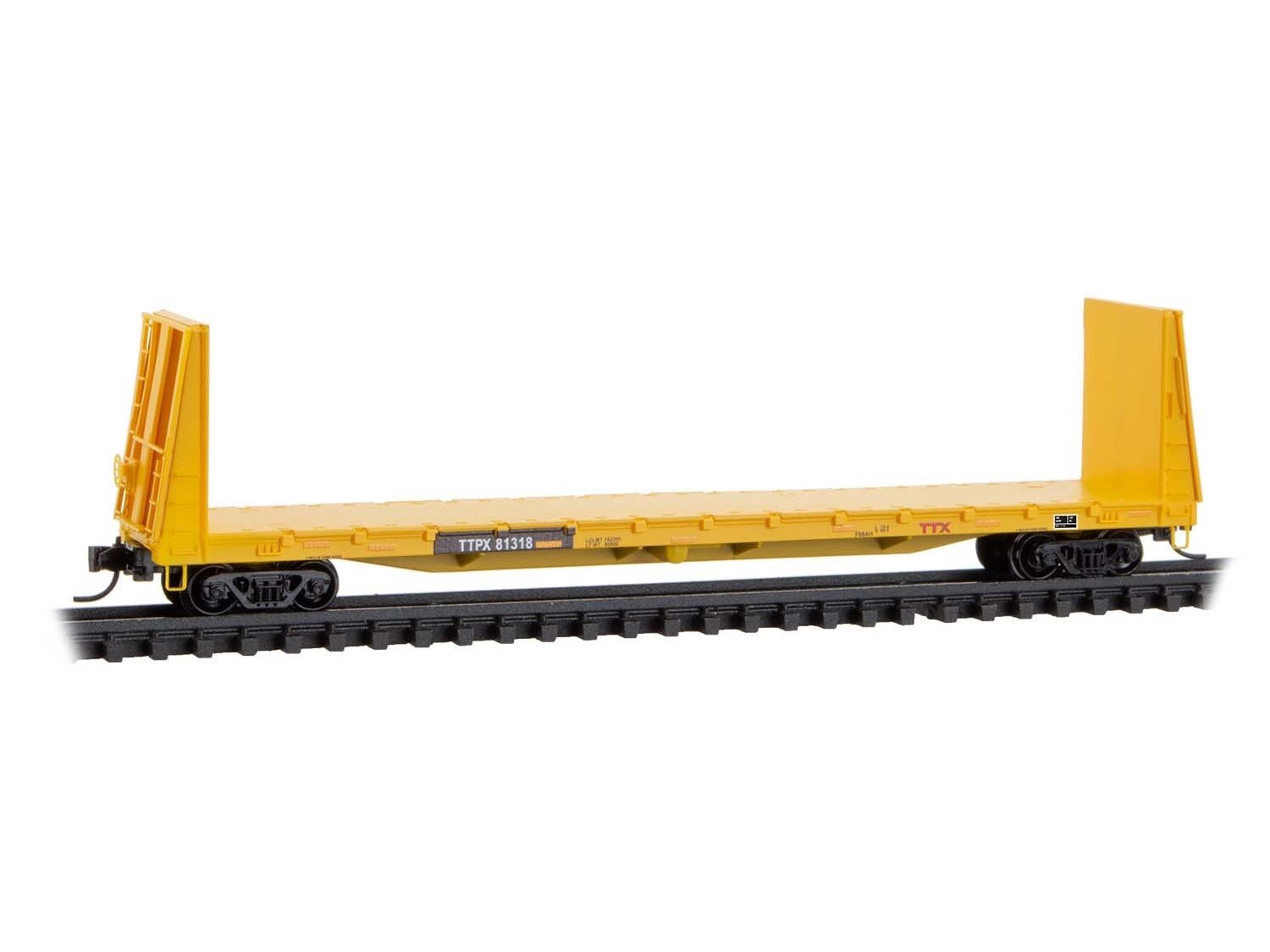 N Scale Micro-Trains MTL 05400461 TTPX TTX 61' Bulkhead Flat Car #81318