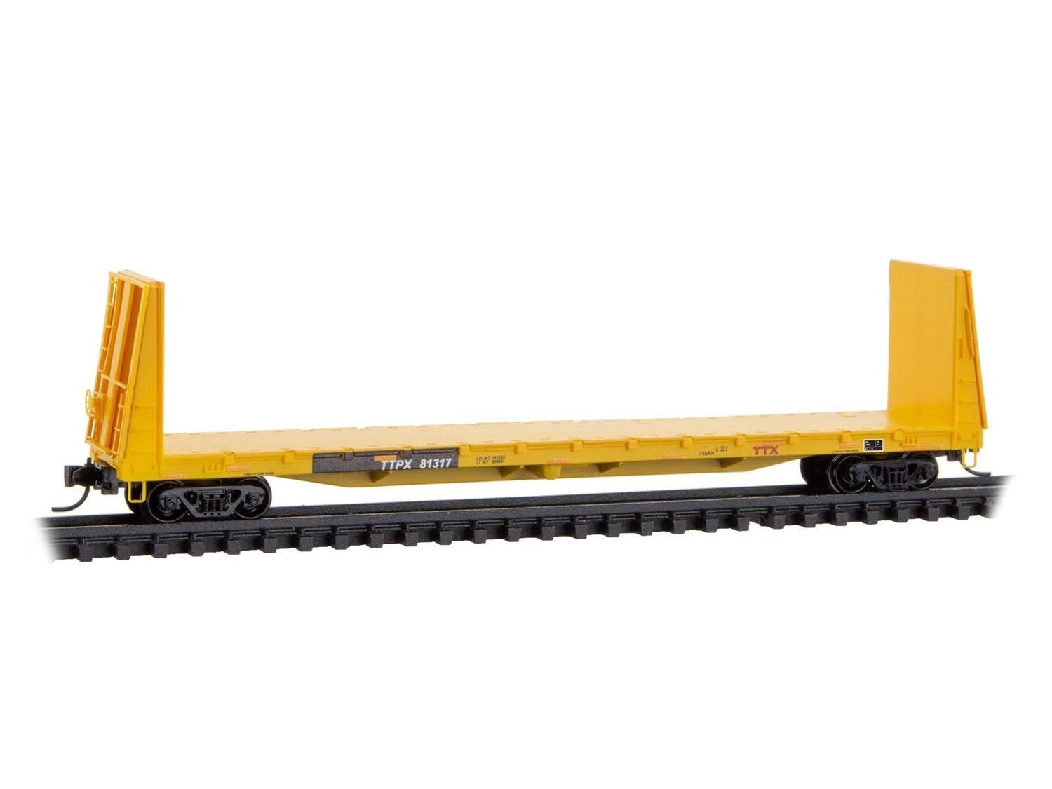 N Scale Micro-Trains MTL 05400460 TTPX TTX 61' Bulkhead Flat Car #81317