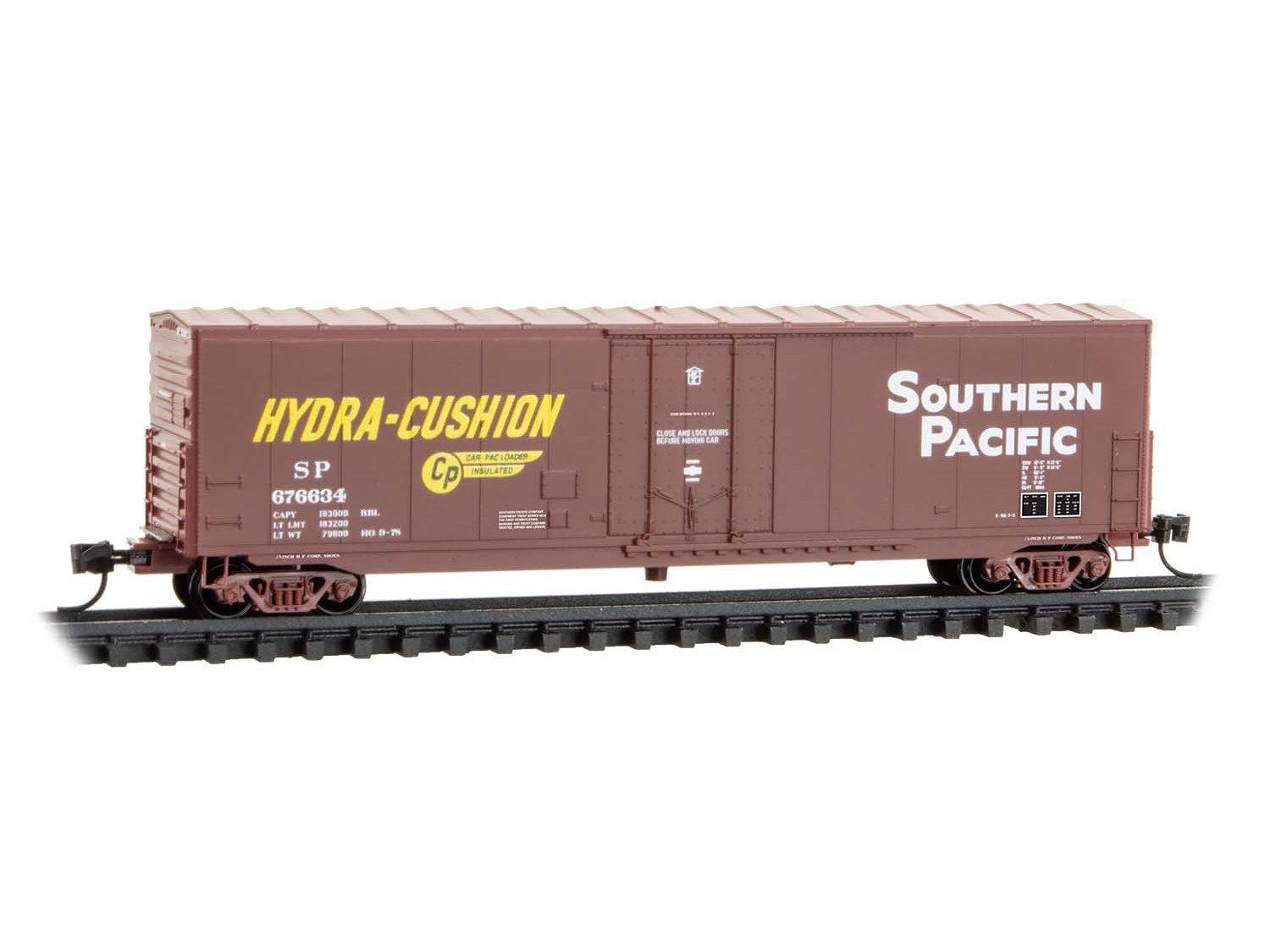 N Micro-Trains MTL 18100380 SP "Hydra-Cushion" 50' Plug Door Box Car #676634
