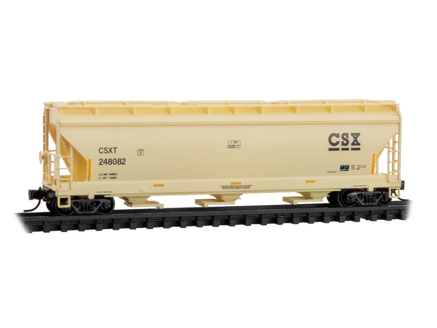 N Micro-Trains MTL 09400930 CSXT CSX Transportation 3-Bay Covered Hopper #248082