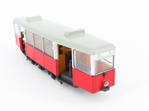HO Scale Liliput 19000 Unlettered Red European Electric Trolley & Trailer Set