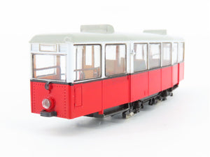 HO Scale Liliput 19000 Unlettered Red European Electric Trolley & Trailer Set