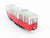 HO Scale Liliput 19000 Unlettered Red European Electric Trolley & Trailer Set