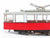 HO Scale Liliput 19000 Unlettered Red European Electric Trolley & Trailer Set