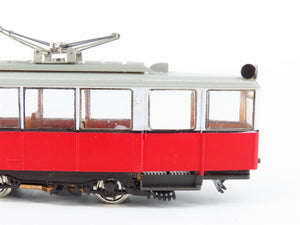 HO Scale Liliput 19000 Unlettered Red European Electric Trolley & Trailer Set