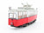HO Scale Liliput 19000 Unlettered Red European Electric Trolley & Trailer Set