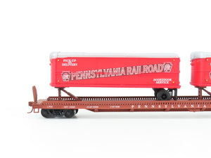 HO Scale Custom PRR Pennsylvania TOFC Flat Car #470720 w/ Custom Trailer Load