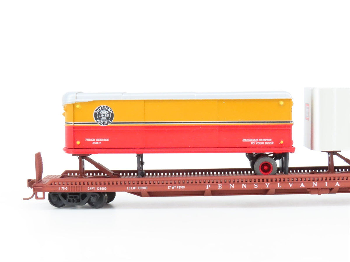 HO Scale Custom PRR Pennsylvania TOFC Flat Car #470749 w/ Custom Trailer Load