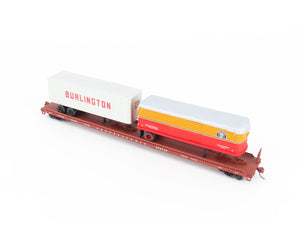 HO Scale Custom PRR Pennsylvania TOFC Flat Car #470749 w/ Custom Trailer Load