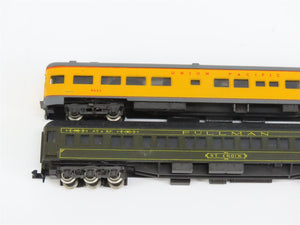 LOT of 9 N Scale CNW/ATSF/PRR/UP/B&O Coach, Baggage, Obs Passenger Cars