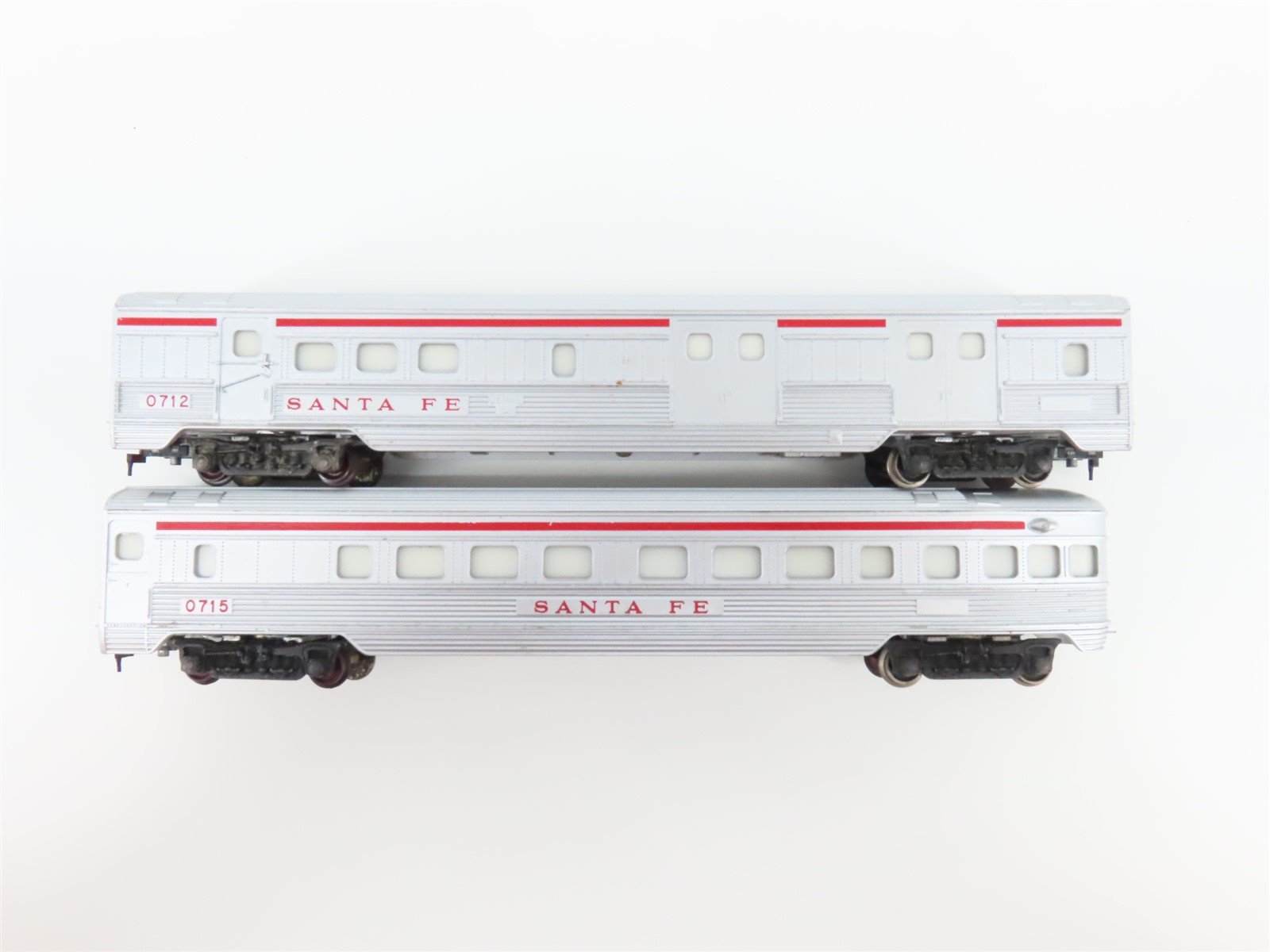 LOT of 2 HO Scale Lionel ATSF Santa Fe Obs/Baggage Passenger Cars