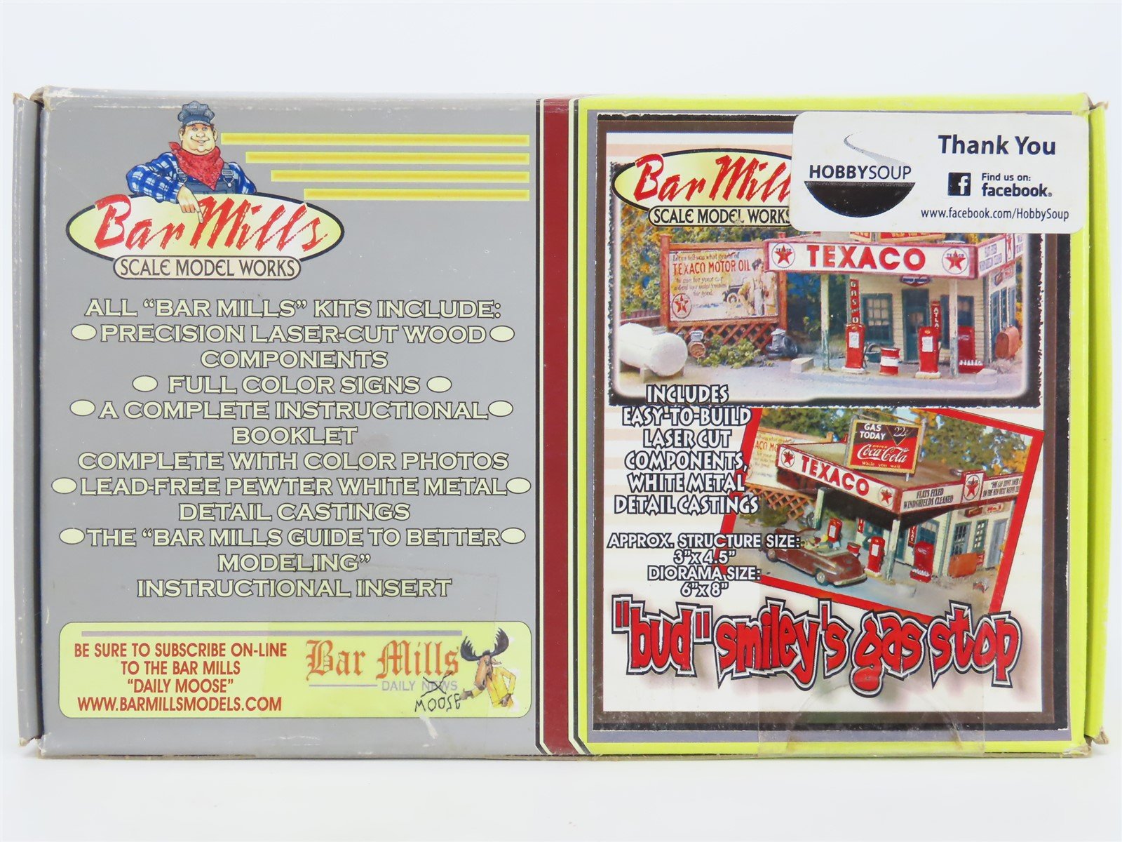 HO Scale Bar Mills Craftsman Laser-Cut Kit 0102 Bud Smiley's Gas Stop - SEALED