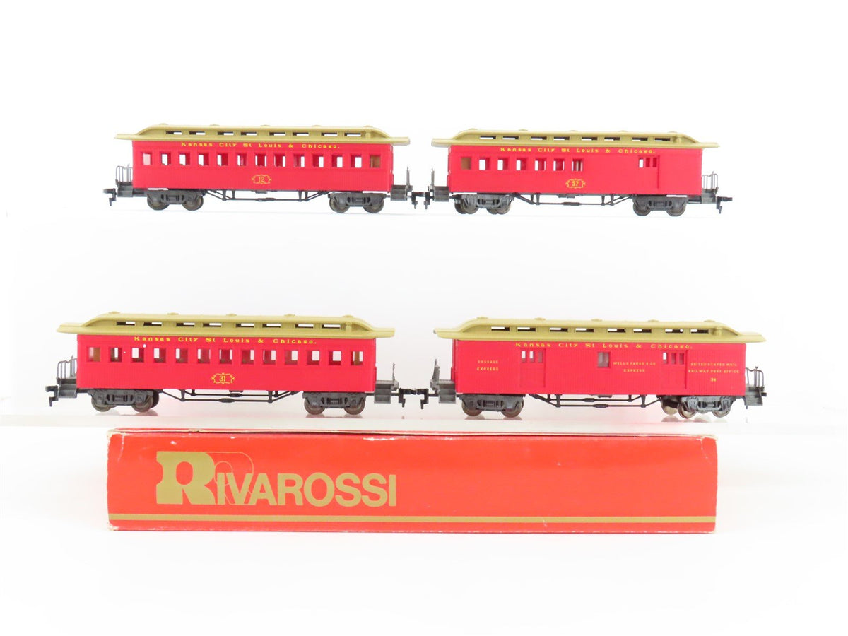 HO Scale Rivarossi 6986 Kansas City, St. Louis &amp; Chicago Passenger 4-Car Set