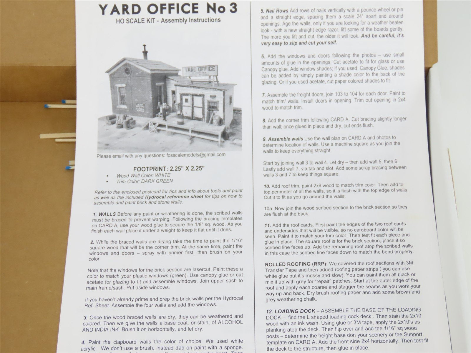 HO Scale FOS Scale Models Kit Yard Office No. 3