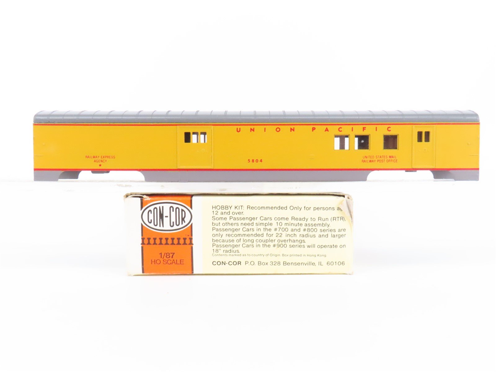 HO Con-Cor 0001-000921 UP Union Pacific 72' RPO/Baggage Passenger Car #5804 Kit