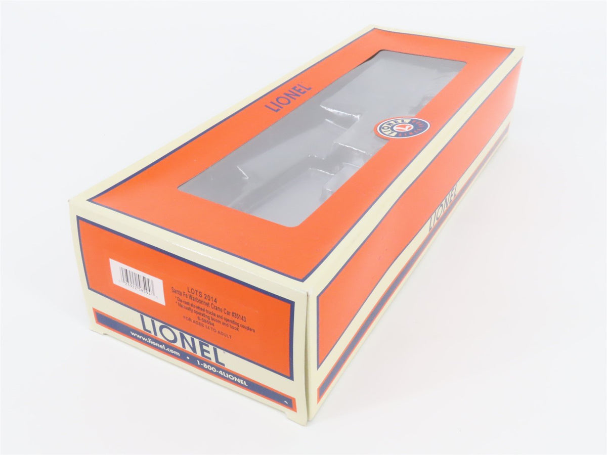 O Gauge 3-Rail Lionel 6-58594 ATSF Santa Fe &quot;Warbonnet&quot; Crane Car #35143