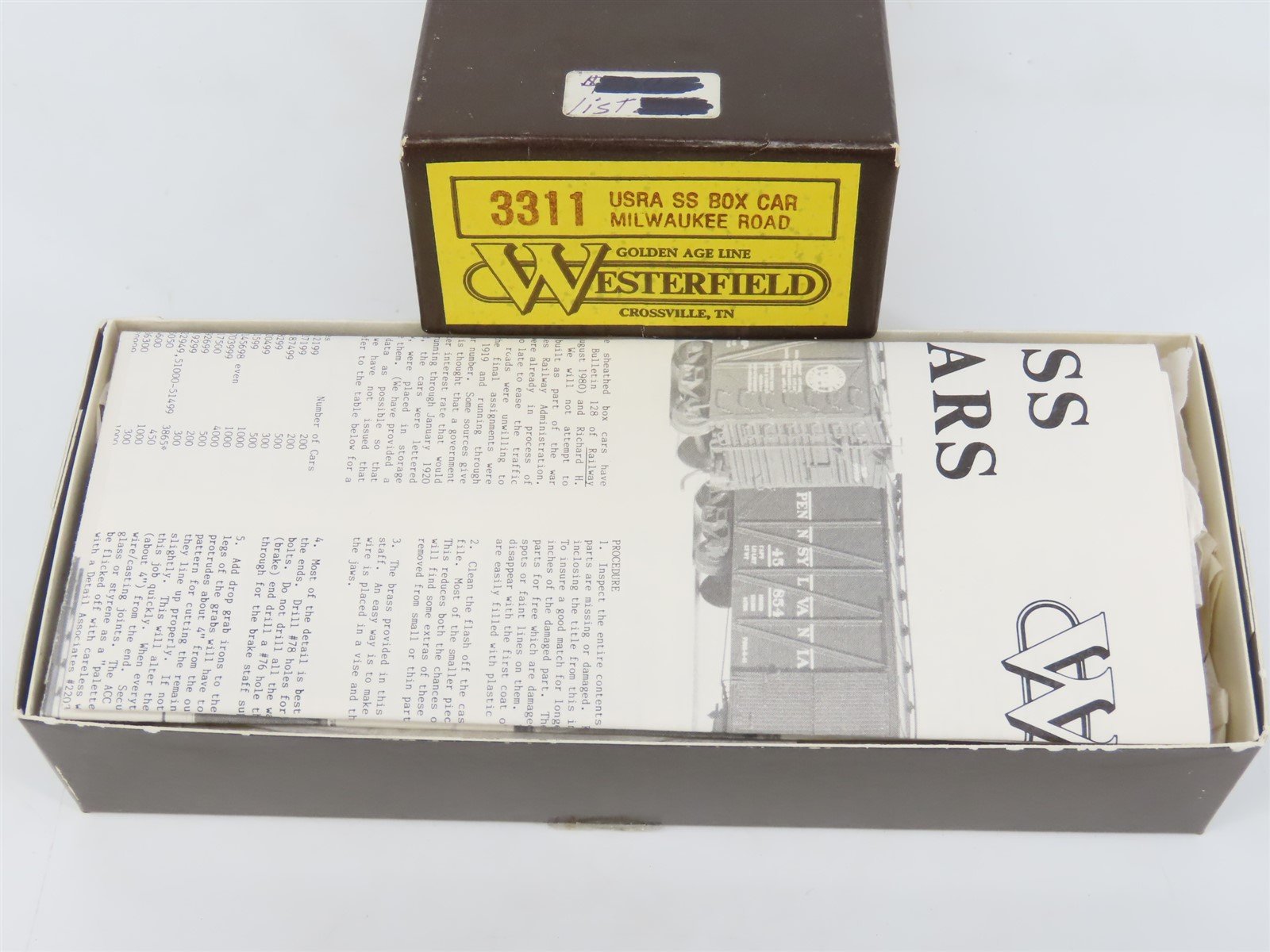 HO Westerfield Golden Age Line Kit 3311 CM&StP MILW Milwaukee Road Box Car