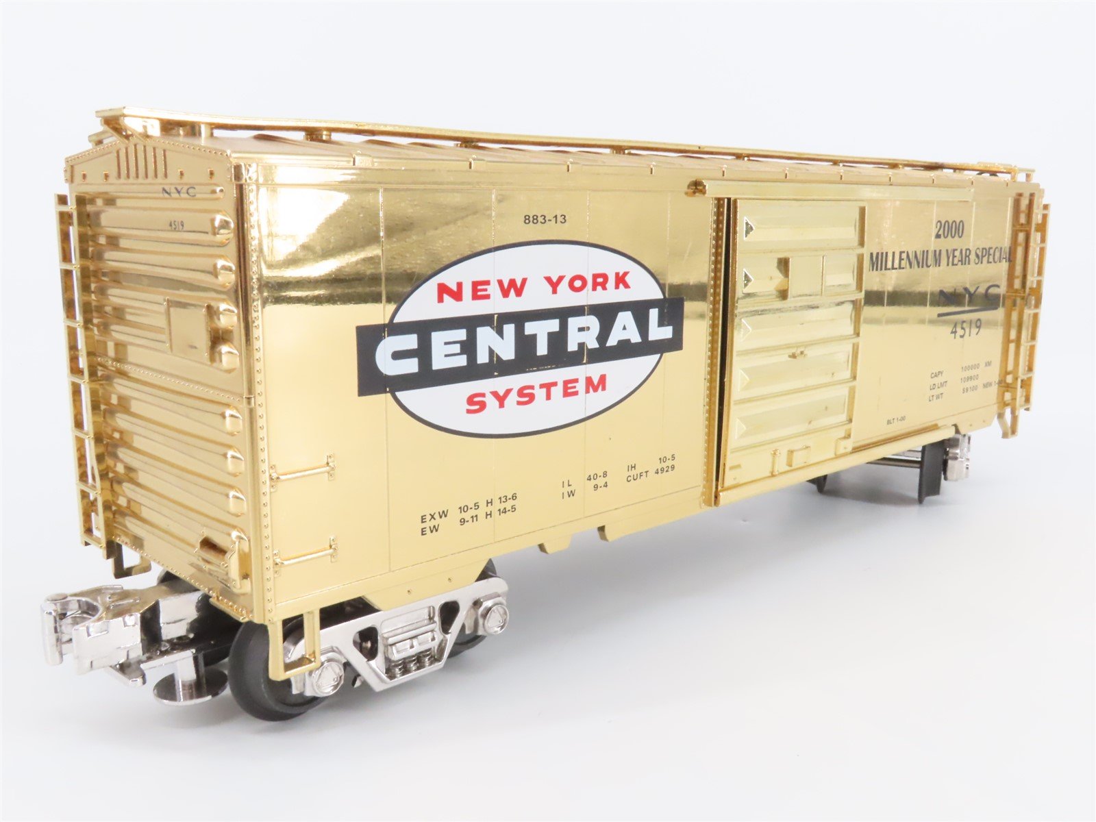 O Gauge 3-Rail MTH NYC 2000 Millennium Year Special Box Car #4519 - Gold Plated