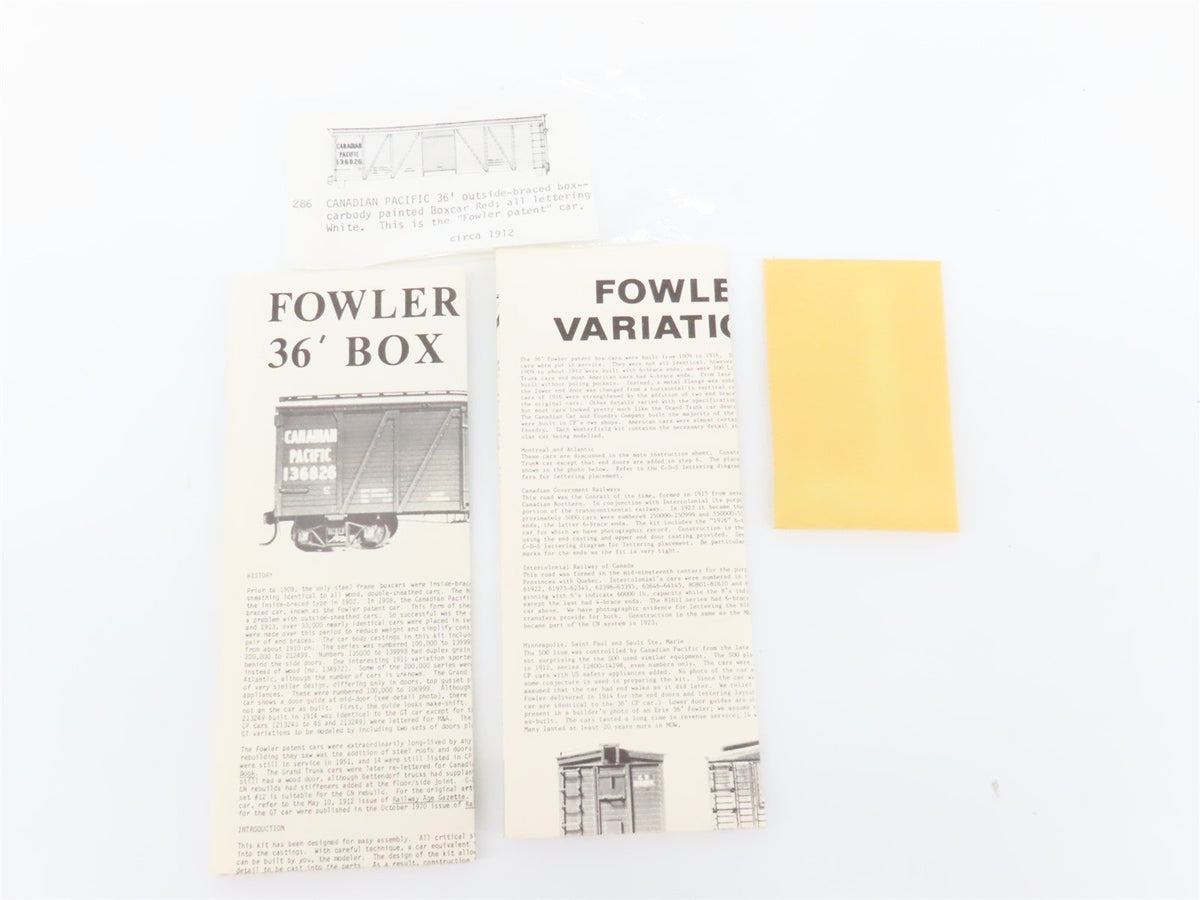 HO Scale Westerfield Golden Age Line Kit 1501 CP Canadian Pacific 36&#39; Box Car