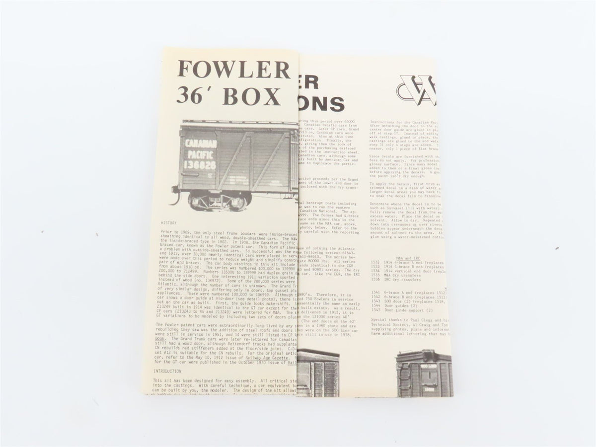 HO Scale Westerfield Golden Age Line Kit 1503 CP Montreal &amp; Atlantic 36&#39; Box Car