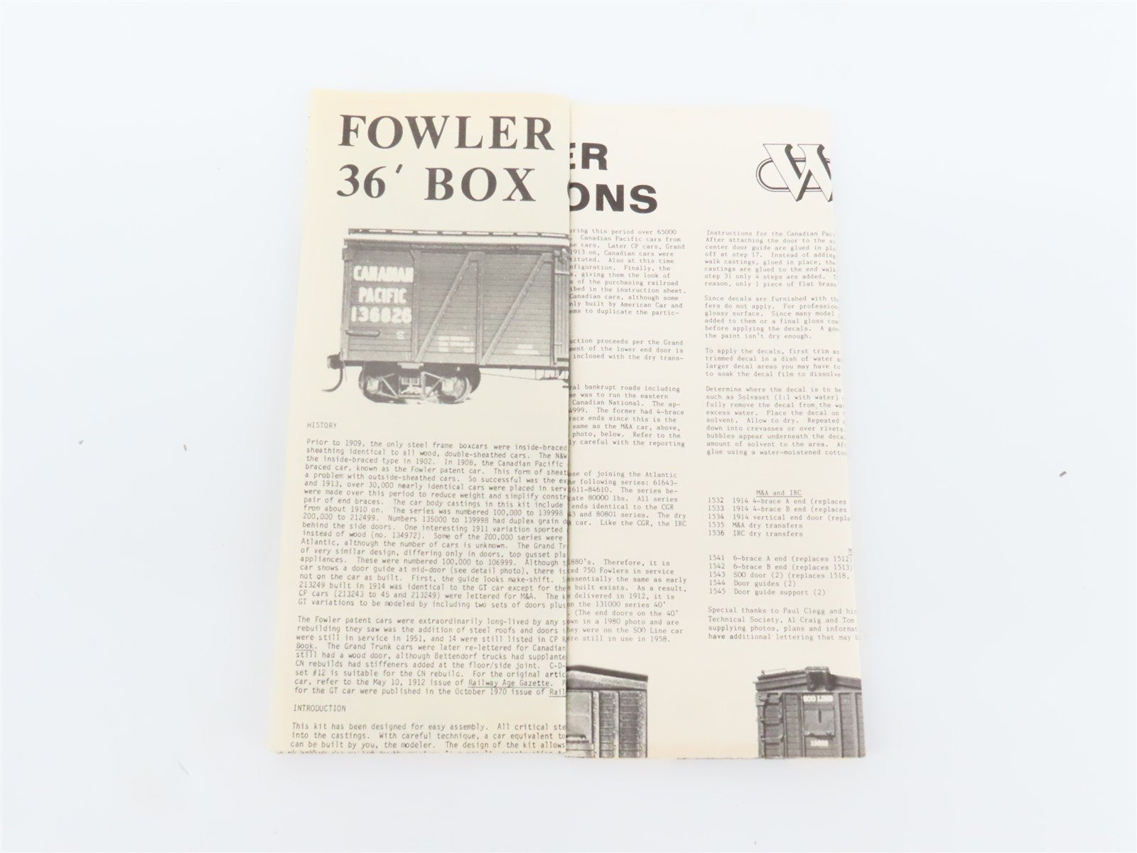 HO Scale Westerfield Golden Age Line Kit 1503 CP Montreal & Atlantic 36' Box Car