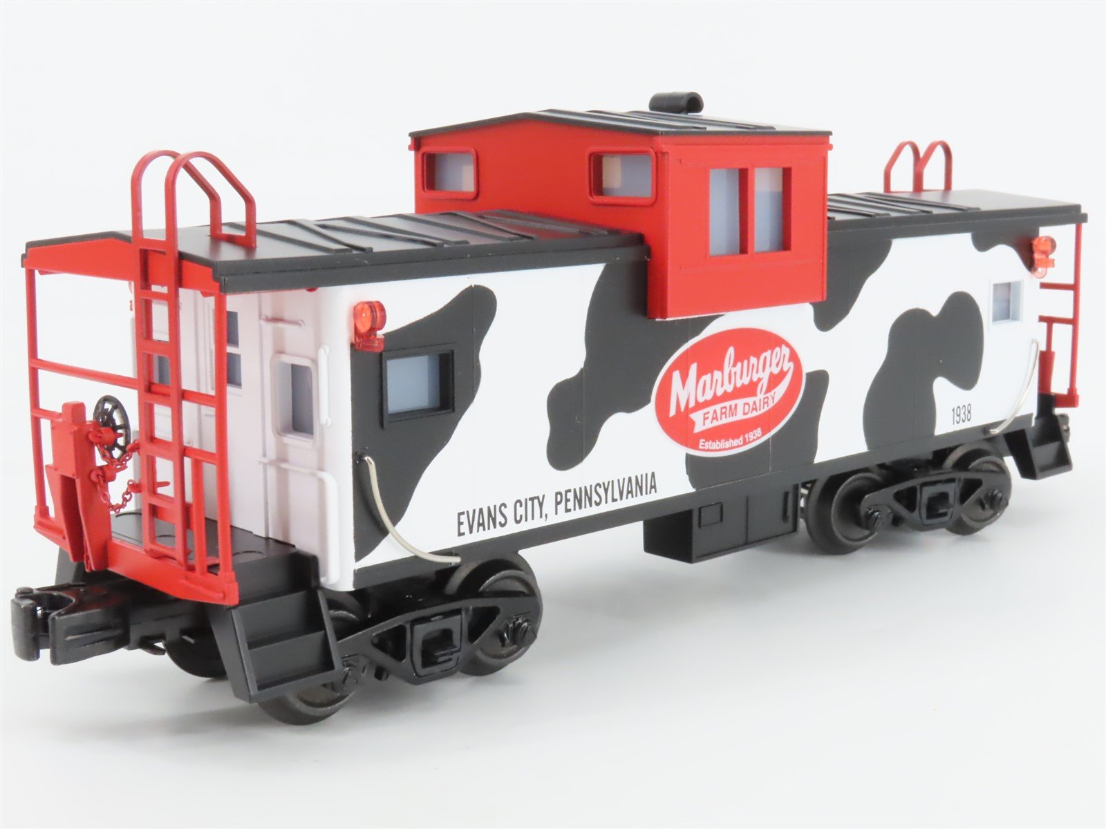 O Gauge 3-Rail MTH Marburger Farm Dairy Extended Vision Caboose #1938