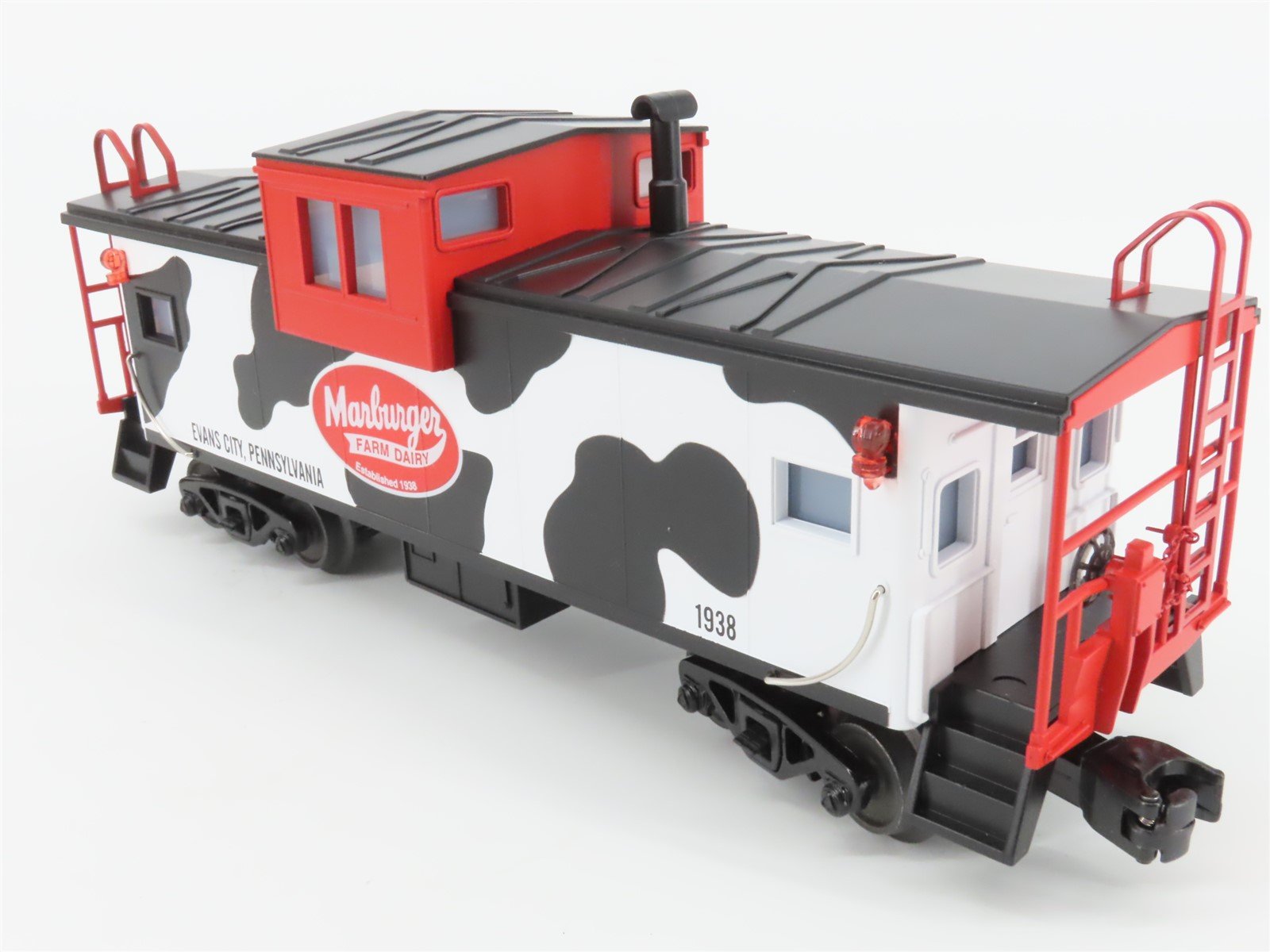 O Gauge 3-Rail MTH Marburger Farm Dairy Extended Vision Caboose #1938