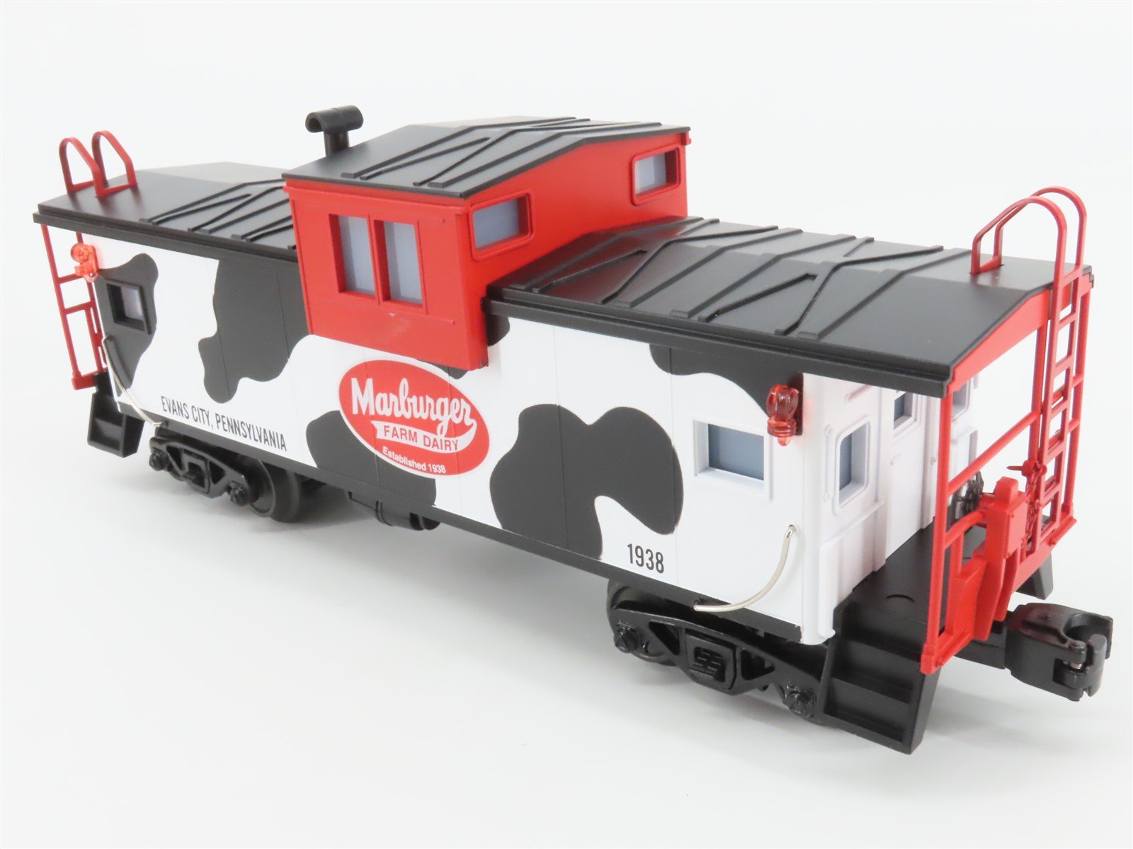 O Gauge 3-Rail MTH Marburger Farm Dairy Extended Vision Caboose #1938