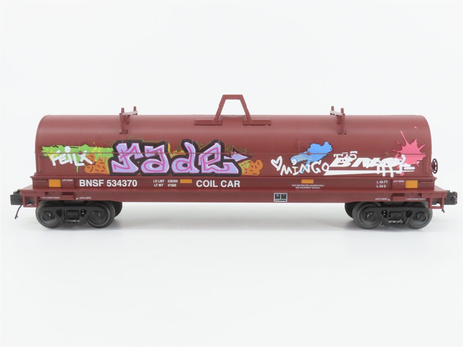 O Gauge 3-Rail Lionel BNSF Railway Coil Car #534370 w/ Graffiti