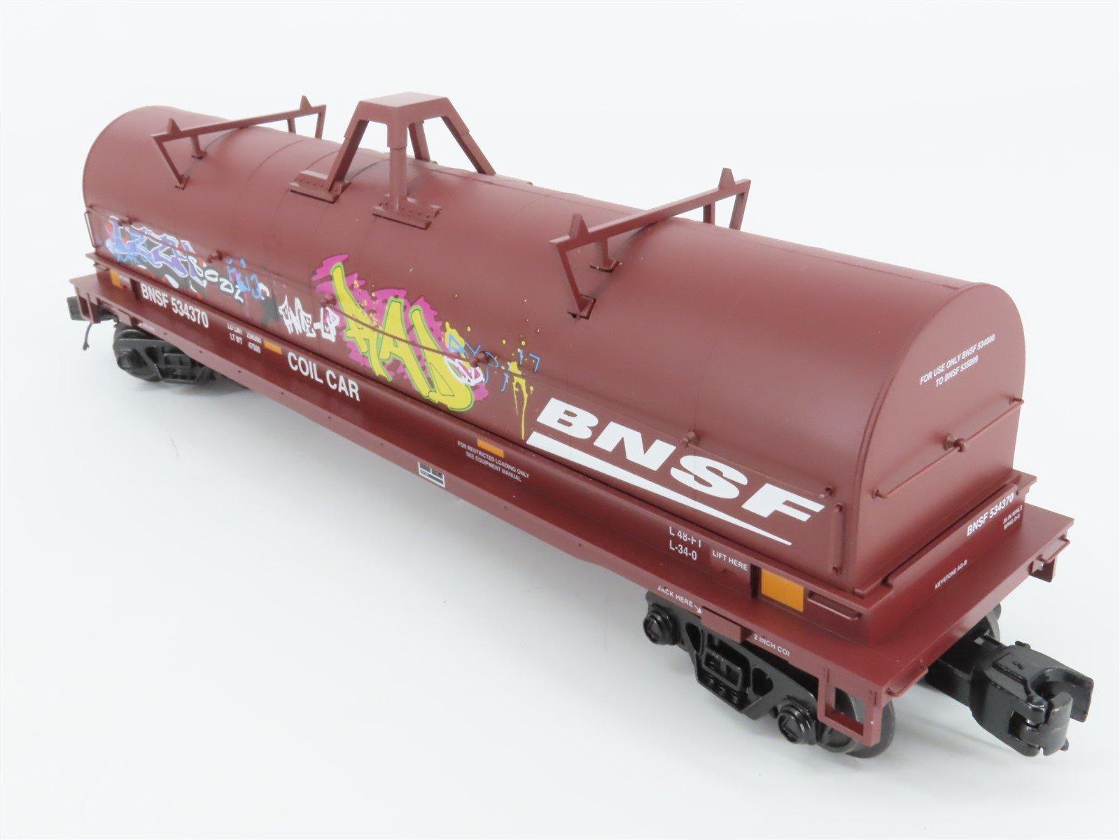 O Gauge 3-Rail Lionel BNSF Railway Coil Car #534370 w/ Graffiti