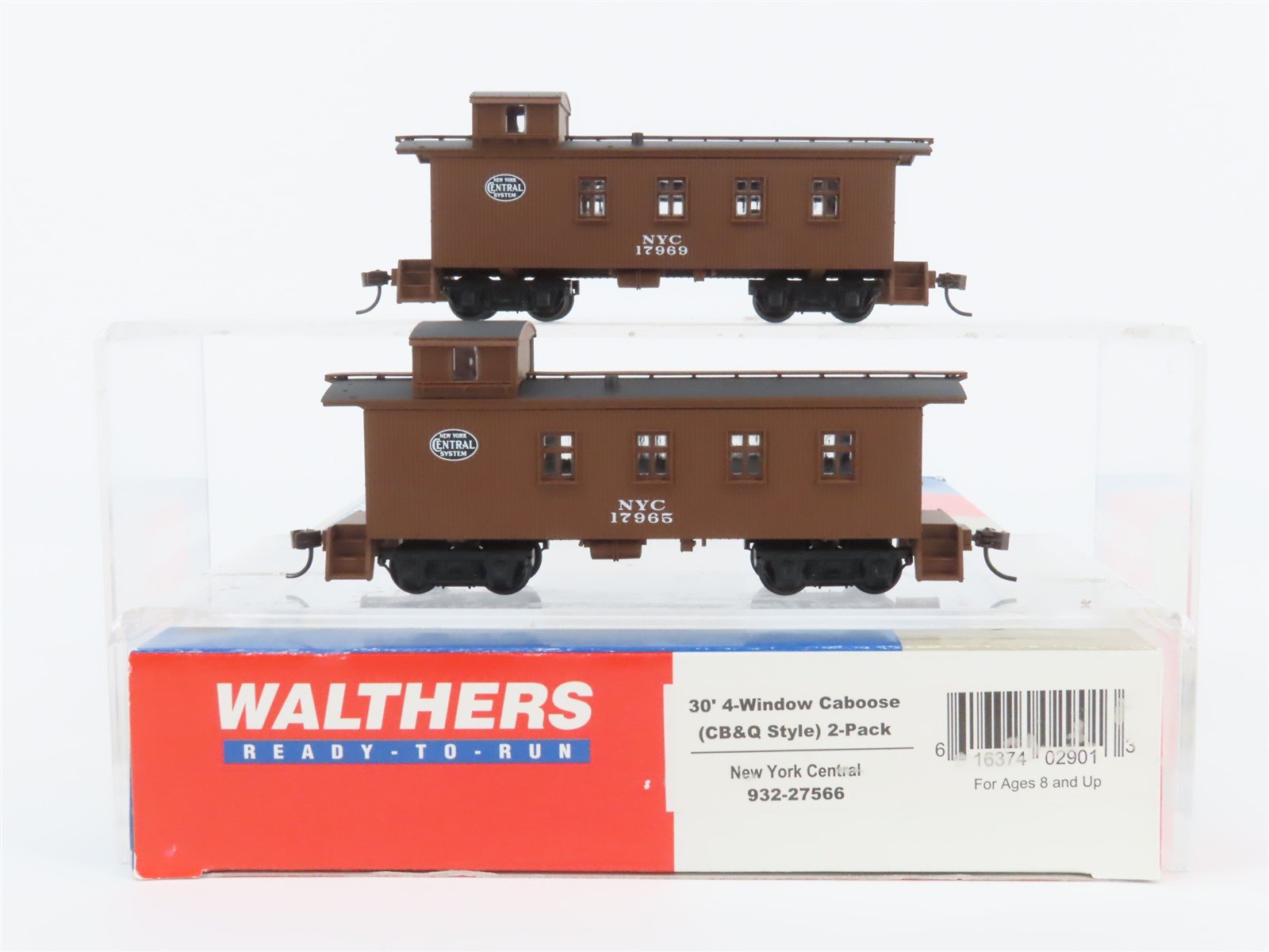 HO Walthers Platinum 932-27566 NYC New York Central 4-Window Caboose 2 Pack