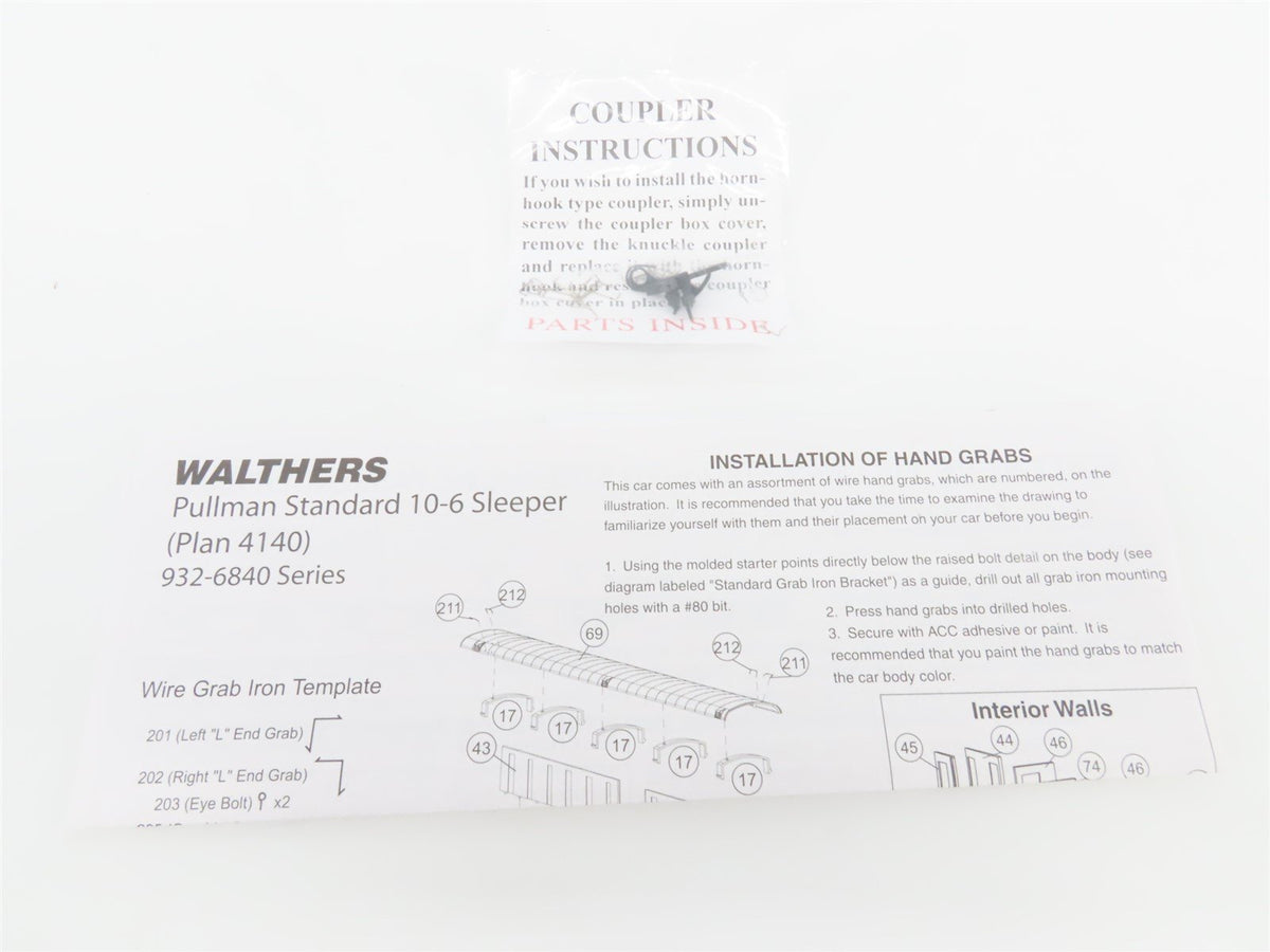 HO Walthers 932-6852 NYC New York Central Pullman 10-6 Sleeper Passenger