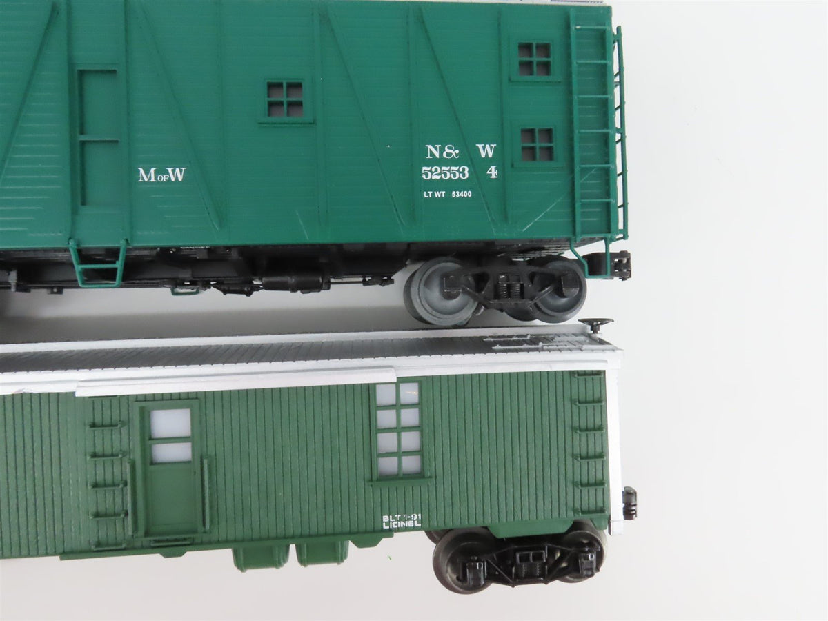 LOT of 3 O Gauge 3-Rail Lionel N&amp;W MofW Tool, Bunk, &amp; FreightSounds Kitchen Car
