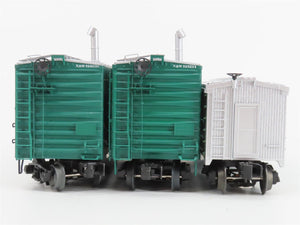 LOT of 3 O Gauge 3-Rail Lionel N&W MofW Tool, Bunk, & FreightSounds Kitchen Car