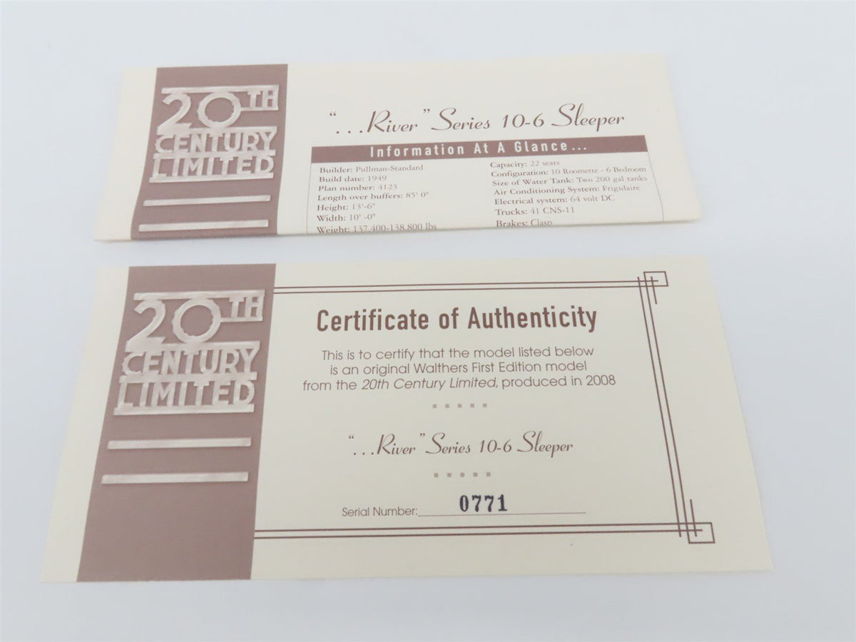 HO Walthers 20th Century Limited 932-9313 NYC Pullman 10-6 Sleeper Passenger