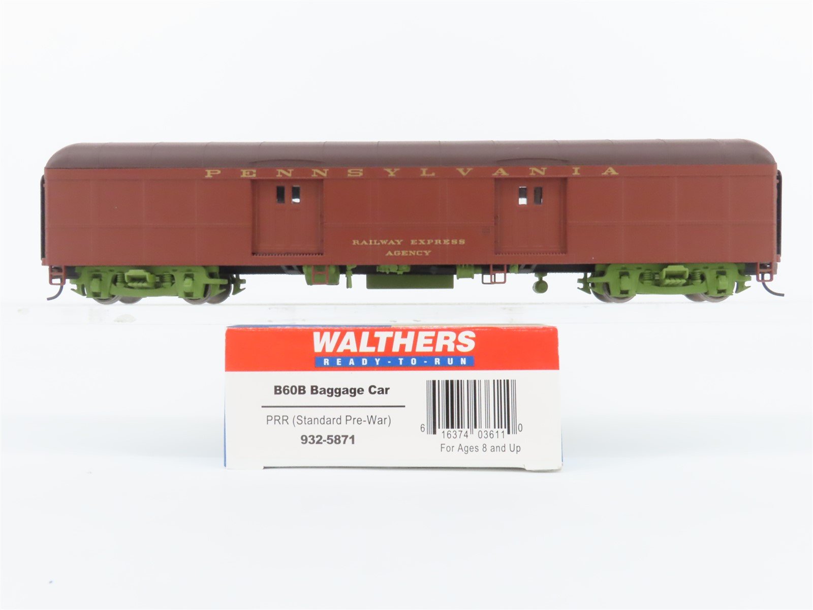 HO Scale Walthers 932-5871 PRR Railway Express Agency B60B Baggage Passenger