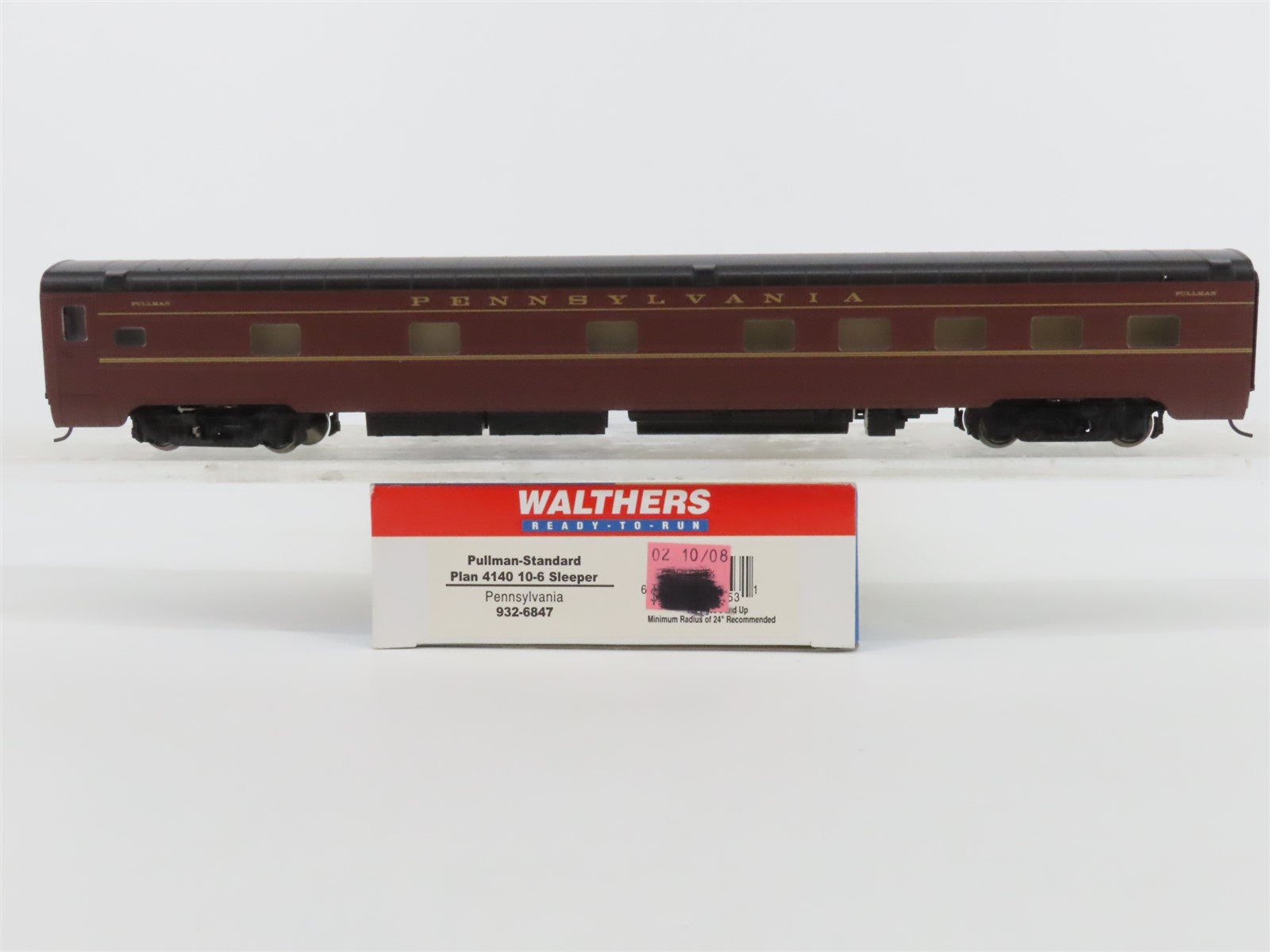 HO Walthers 932-6847 PRR Pennsylvania Pullman Plan 4140 10-6 Sleeper Passenger