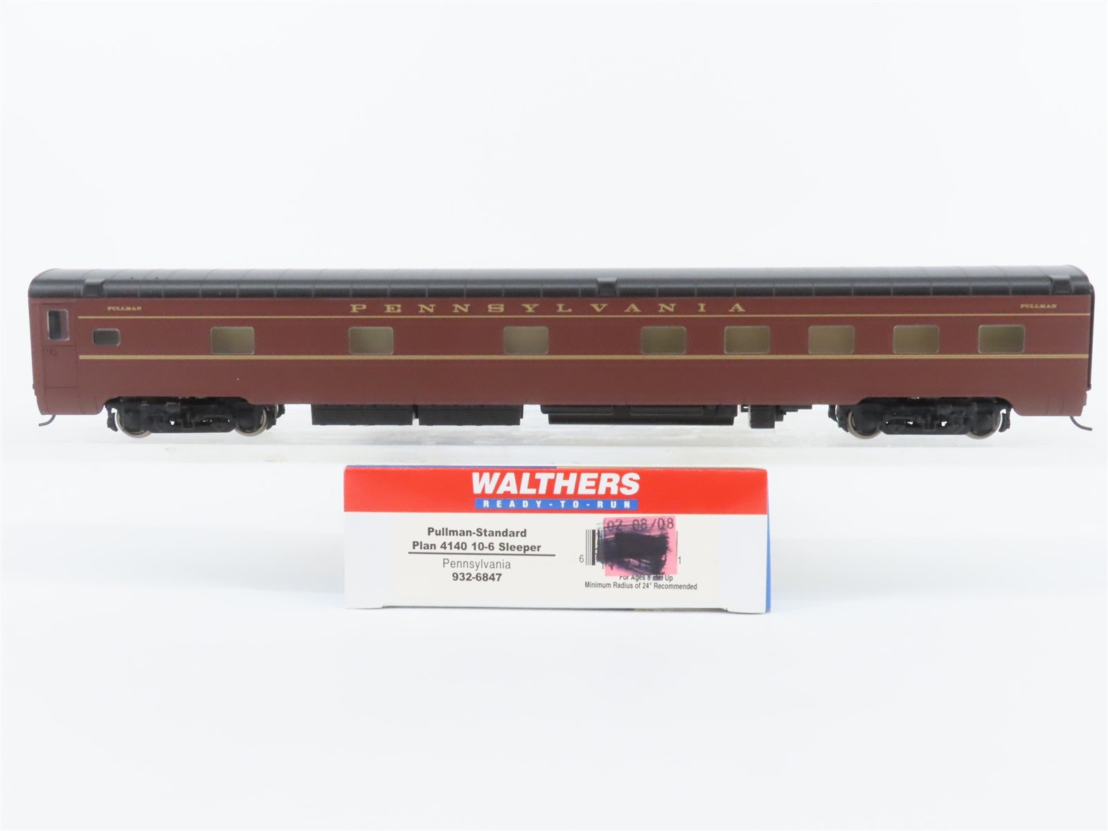 HO Walthers 932-6847 PRR Pennsylvania Pullman Plan 4140 10-6 Sleeper Passenger