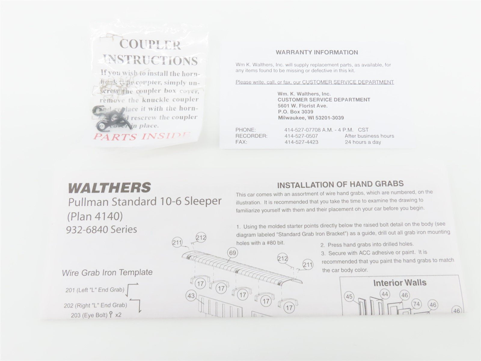 HO Walthers 932-6847 PRR Pennsylvania Pullman Plan 4140 10-6 Sleeper Passenger