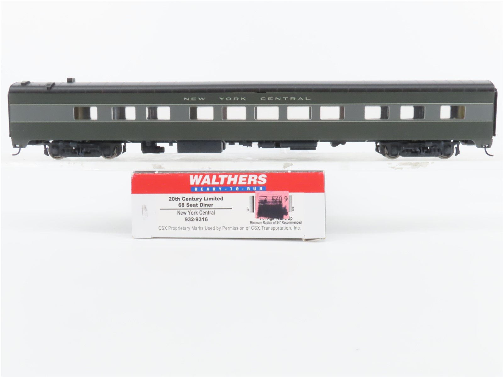 HO Walthers 20th Century Limited 932-9316 NYC 68 Seat Diner Passenger Car
