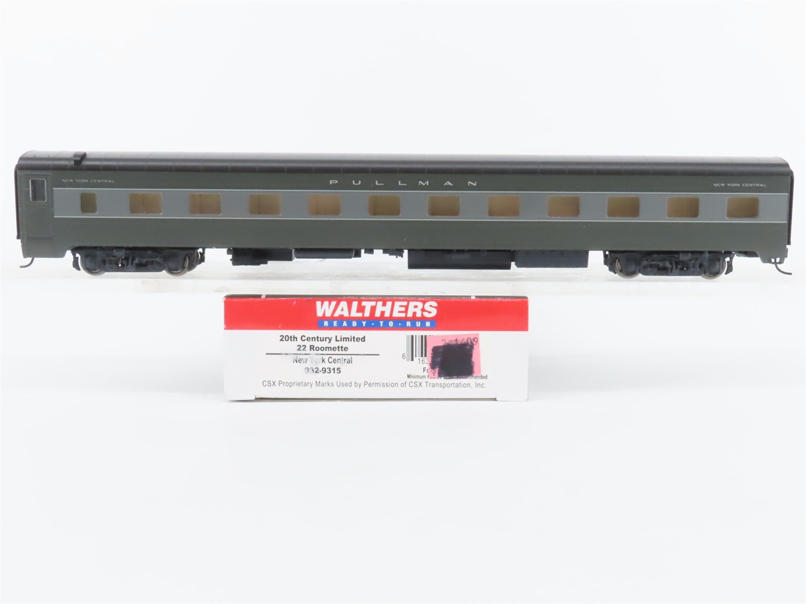 HO Walthers 20th Century Limited 932-9315 NYC Pullman 22 Roomette Passenger