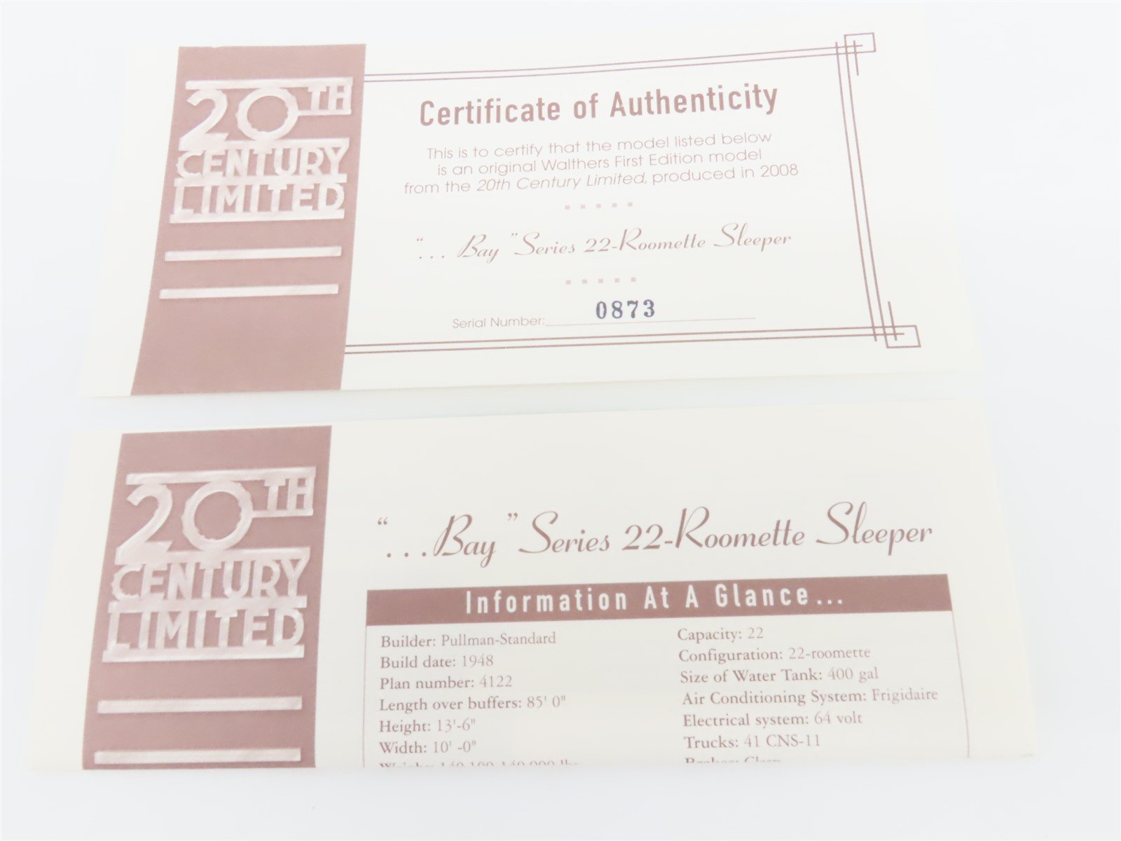 HO Walthers 20th Century Limited 932-9315 NYC Pullman 22 Roomette Passenger