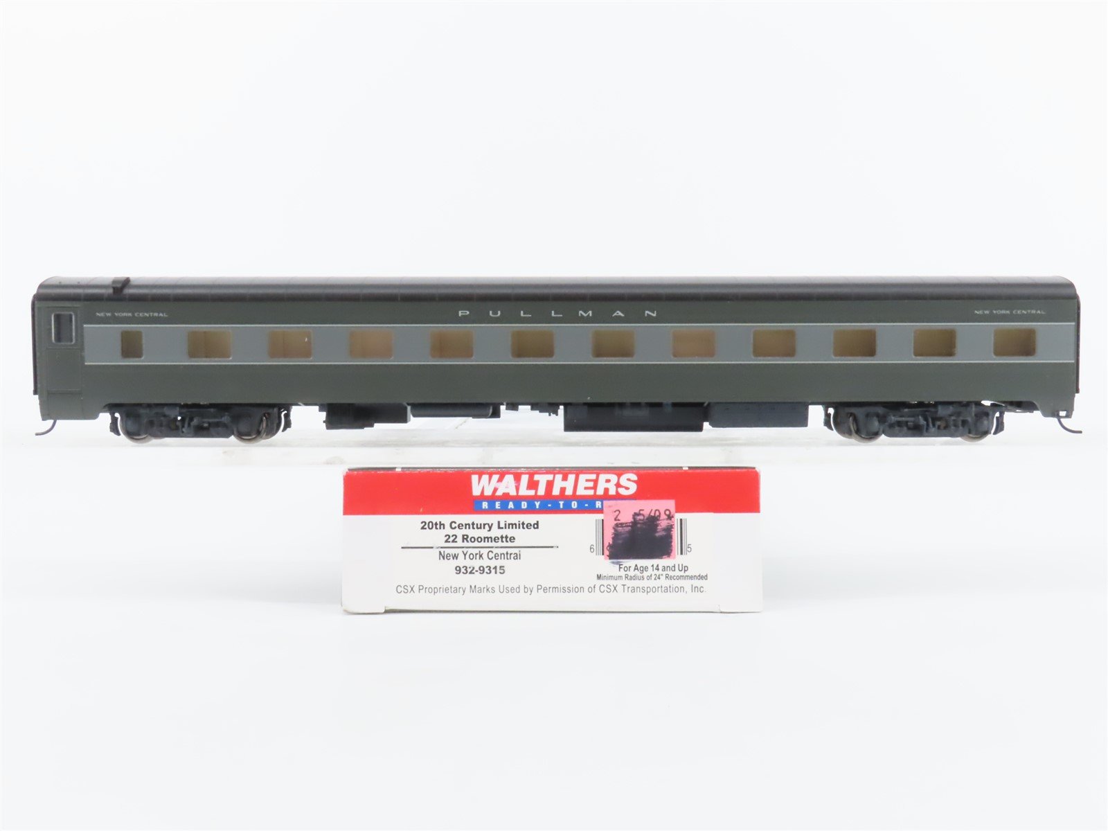 HO Walthers 20th Century Limited 932-9315 NYC Pullman 22 Roomette Passenger