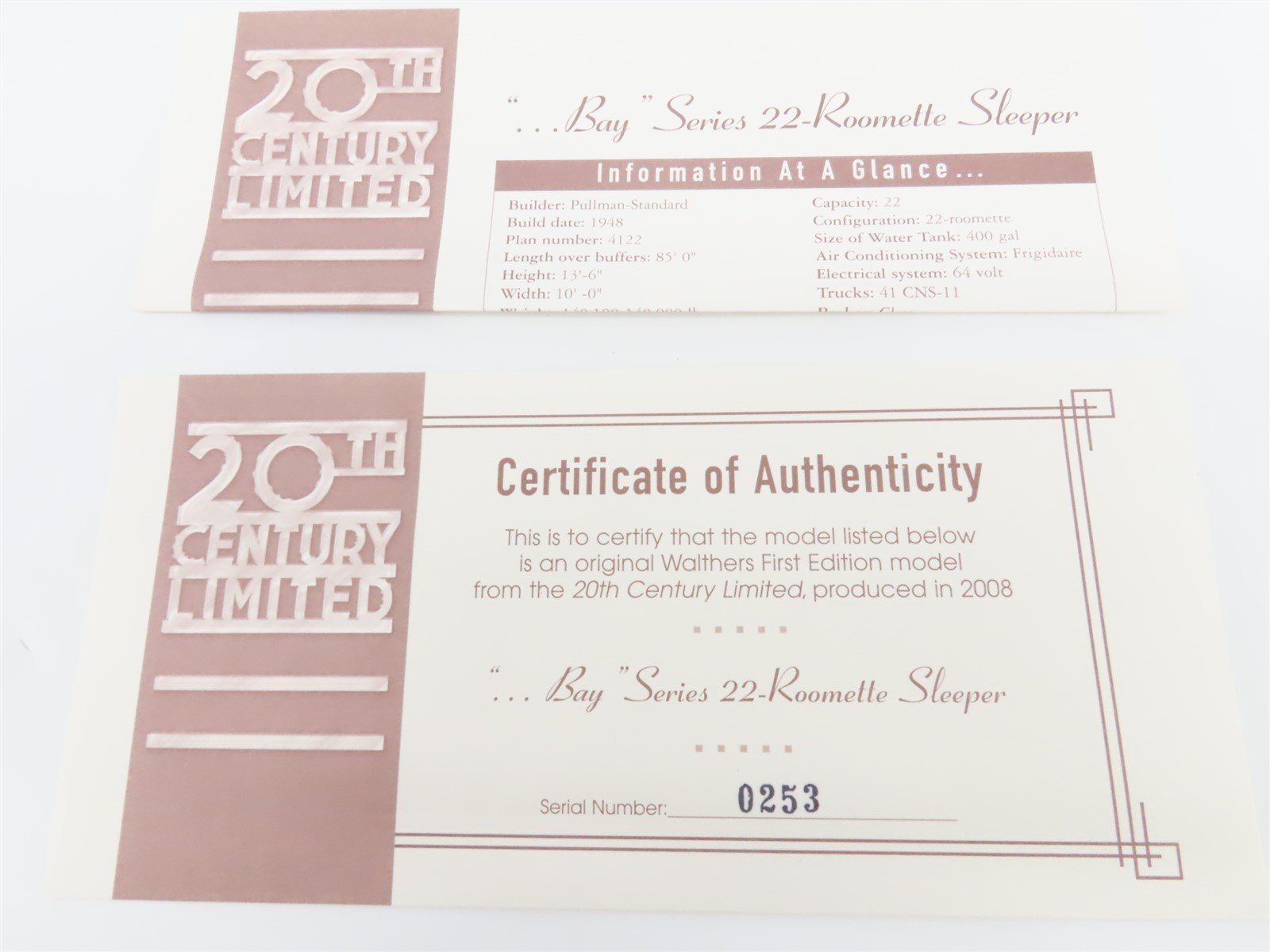 HO Walthers 20th Century Limited 932-9315 NYC Pullman 22 Roomette Passenger